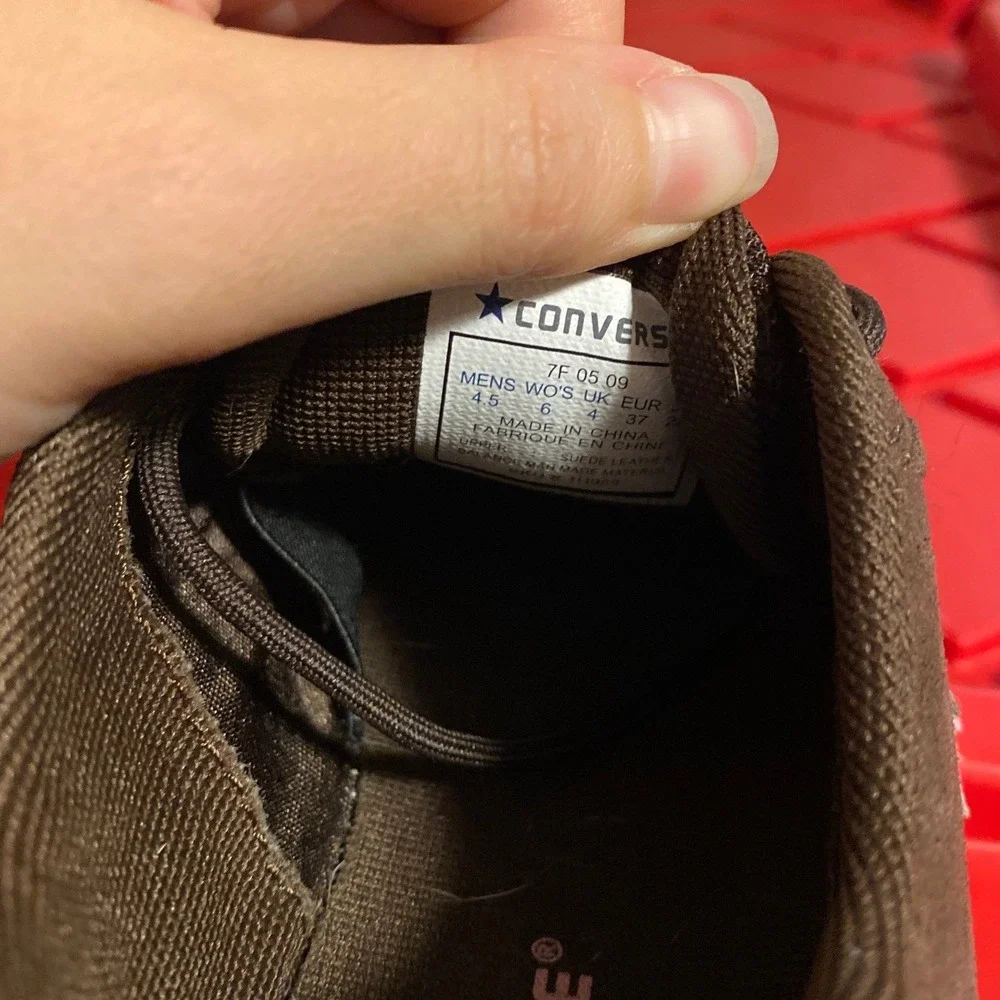 Y2K Converse Suede Sneakers 6 Brown Pink Retro Skater Tennis Shoes Indie Ballet - Picture 6 of 6